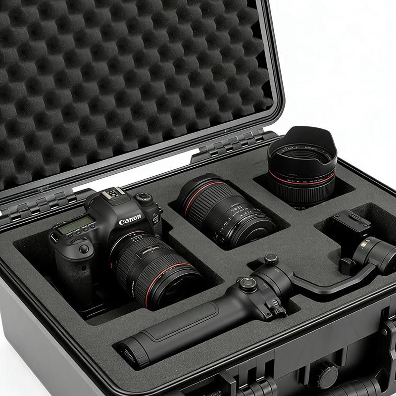 Plastic apparatuurkoffer met schuim